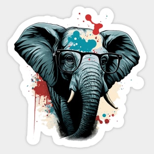 Cool Elephant wearing glasses Sticker